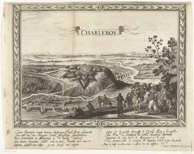 Nowa forteca Charleroi, 1666 Caerte figuratywna nowego miasta Karola Roija (...) (tytuł na obiekcie) Plant de la nouelle twierdza de Charle Roij (...) (tytuł na obiekcie) autorstwa Anonymous