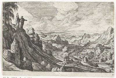 Kuszenie Chrystusa Pejzaże ze scenami mitologicznymi i biblijnymi (tytuł serii) autorstwa Anonymous