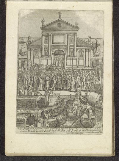 Doge en Serenissima Signoria voor de kerk van San Giorgio Maggiore te Venetië Scenes uit het Venetiaanse leven (tytuł serii) Habiti d