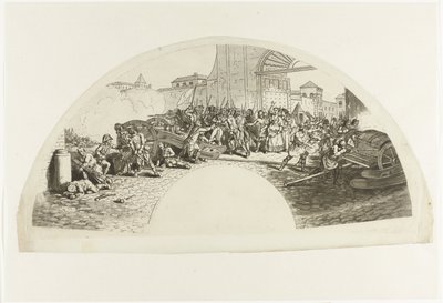 Śmierć hiszpańskich patriotów Luisa Daoiza i Pedro Velarde y Santillána podczas obrony Madrytu przed wojskami francuskimi w Parque de Artilleria 2 maja 1808 r. Dia Dos de Mayo de 1808. I Madryt autorstwa Anonymous