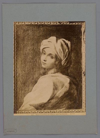 Reprodukcja fotograficzna namalowanego portretu Beatrice Cenci autorstwa Guido Reni, w Galerii Barberini w Rzymie Beatrice Cenci di G. Reni - Gall. Barberini (tytuł na obiekcie) Roma (tytuł serii na obiekcie) autorstwa Anonymous