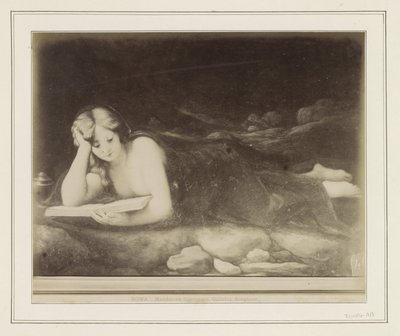 Wykonanie fotograficzne obrazu do Antonio da Correggio, przedstawiającego pokutę Marii Magdaleny Roma - Maddalena Correggio, Galleria Borghese (Tytuł na obiekcie) autorstwa Anonymous
