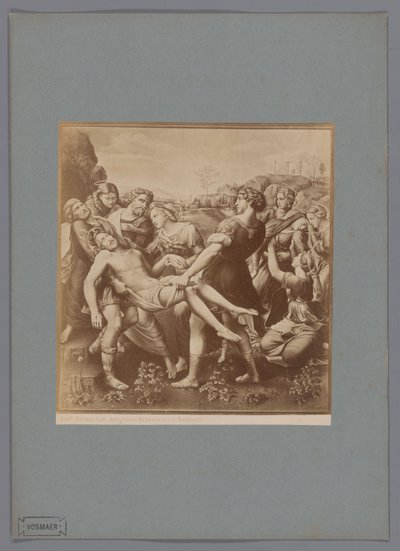 Reprodukcja fotograficzna obrazu Zejście z krzyża Rafaela, w kolekcji Galerii Borghese w Rzymie Romowie. Żółć. Borghese. Kaucja. Raffaello (tytuł na obiekcie) autorstwa Anonymous