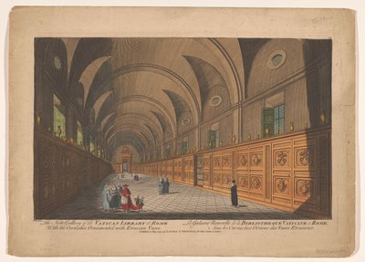Galeria w Bibliotece Watykańskiej Nowa Galeria Biblioteki Watykańskiej w Rzymie / La Galarie Nouvelle de la Bibliotheque Vaticane a Rome (tytuł na obiekcie) autorstwa Anonymous