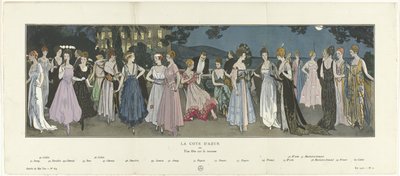 Gazette du Bon Ton, 1915 - nr 8-9: Lazurowe Wybrzeże lub impreza na tarasie autorstwa Anonymous