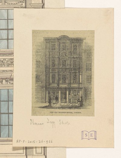 Fasada sklepu Thomasa Tegga w Londynie The Old Mansion House, Londyn (tytuł na obiekcie) autorstwa Anonymous