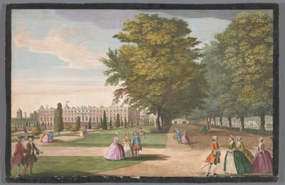 Widok pałacu Hampton Court w Londynie widziany od strony południowej autorstwa Anonymous