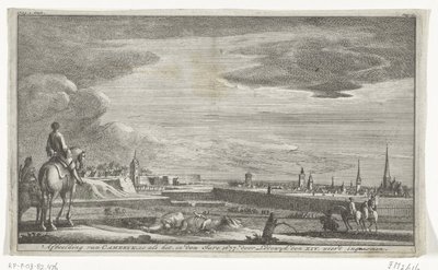 Widok Cambrai, 1677 Wizerunek Cameryka, tak jak jest, w 1677 r. przez Lodewyka XIV. został zabrany (tytuł na obiekcie) autorstwa Anonymous