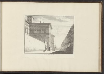 Widok na Villa Borghese w Rzymie Le Palais de Vallamena a Gennes (tytuł na obiekcie) Pałace i zabytki w Wenecji, Livorno, Neapolu i Rzymie (tytuł serii) autorstwa Anonymous