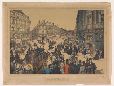Widok na Boulevard des Italiens w Paryżu Boulevard des Italiens zu Paris (tytuł na obiekcie) autorstwa Anonymous