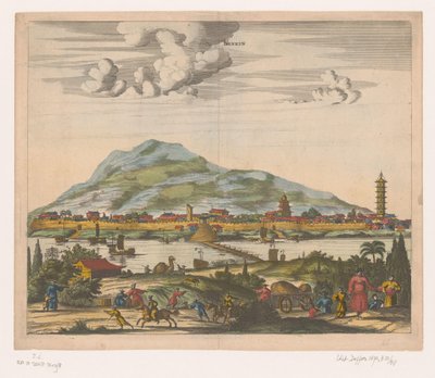 Widok na chińskie miasto Nanjing Lankin (tytuł na obiekcie) autorstwa Anonymous