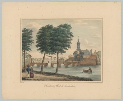 Widok na Haarlemmerpoort w Amsterdamie Haarlemmer Poort w Amsterdamie (tytuł na obiekcie) Twarze sześciu głównych bram miasta Amsterdam. 1. Cahier (tytuł serii) autorstwa Anonymous