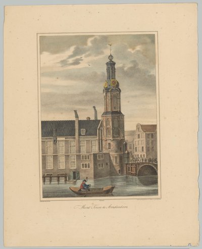 Widok na Munttoren w Amsterdamie Coin Tower w Amsterdamie (tytuł na obiekcie) Twarze sześciu głównych wież miasta Amsterdam. 2. Cahier (tytuł serii) autorstwa Anonymous