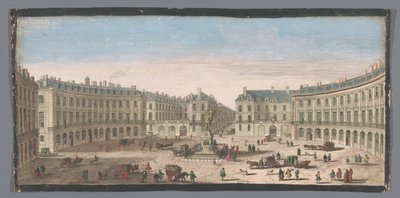 Gezicht op de Place des Victoires te Parijs Widok na Place des Victoires (tytuł na obiekcie) autorstwa Anonymous