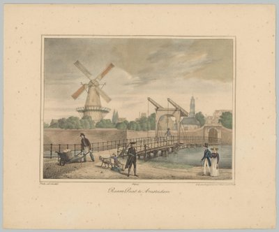 Widok na Raampoort w Amsterdamie Window Gate w Amsterdamie (tytuł na obiekcie) Twarze sześciu głównych bram miasta Amsterdam. 1. Cahier (tytuł serii) autorstwa Anonymous