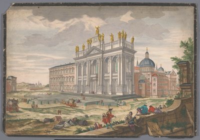 Widok kościoła św. Jana na Lateranie w Rzymie Veduta della Basilica di S. Giovanni Laterano (tytuł na obiekcie) autorstwa Anonymous