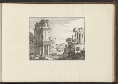 Widok na ruiny Septizonium w Rzymie Septizonii Severi Sepulchrum à Roma (tytuł na obiekcie) Pałace i zabytki w Wenecji, Livorno, Neapolu i Rzymie (tytuł serii) autorstwa Anonymous