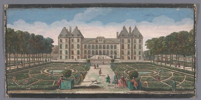 Gezicht op de tuin en het Château de Saint-Maur Widok na Chateau Royal de Saint Maur od strony ogrodu (tytuł na obiekcie) autorstwa Anonymous