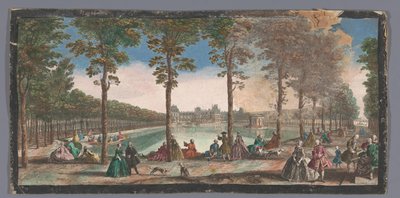 Widok na staw z ogrodu Palais de Fontainebleau Veüe de l