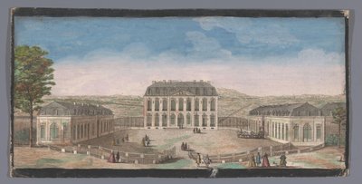 Widok od frontu Chateau de Belle-Vue w Meudon Nagroda Vüe du Chateau de Belle-Vüe du coté de la cour (tytuł na obiekcie) autorstwa Anonymous