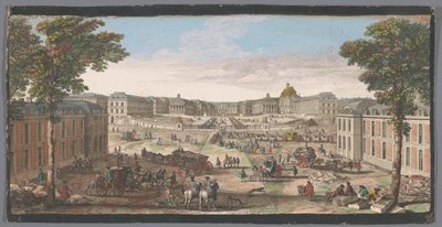 Widok na front Pałacu Wersalskiego Różne vues du Chateau de Versailles (tytuł na obiekcie) autorstwa Anonymous