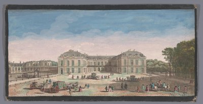 Gezicht op het Château de Choisy Widok Domu Królewskiego Choisy od strony dziedzińca (tytuł na obiekcie) autorstwa Anonymous