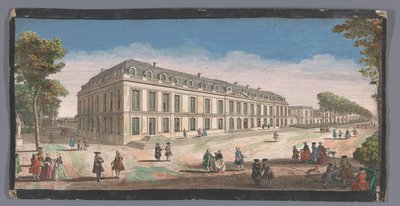 Widok na Château de Choisy widziany z ogrodu Vüe ​​de la Maison Royalle de Choisy du côté du jardin (tytuł na obiekcie) autorstwa Anonymous