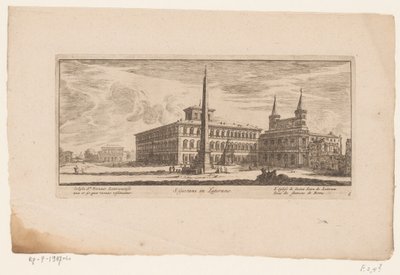 Widok na plac na tyłach kościoła św. Jana na Lateranie w Rzymie S. Giovani in Laterano / Ecclesia St. Ioannis Lateranensis nua er ice (...) / L