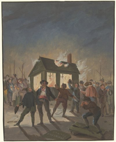 Spalenie komór celnych w Amsterdamie 15 listopada 1813 r. autorstwa Anonymous