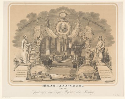 Inauguracja Wilhelma III na króla Niderlandów Holenderski Srebrny Dzień Radości. (12 maja 1874 r.) (tytuł na obiekcie) autorstwa Anonymous
