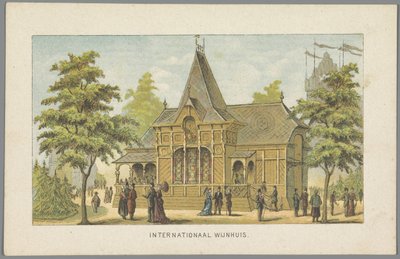 Międzynarodowa winiarnia na Wystawie Światowej w Amsterdamie, 1883 Międzynarodowa winiarnia (tytuł na obiekcie) Pamięć Amsterdamu w 1883 roku (tytuł serii na obiekcie) autorstwa Anonymous