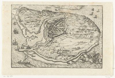 Mapa Den Briel, 1572 autorstwa Anonymous
