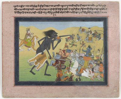 Kali walczy z demonami Chanda i Munda autorstwa Anonymous