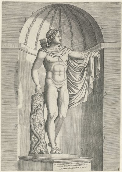 Klasyczna statua Apollo Belvedere w niszy autorstwa Anonymous