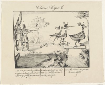 Jacht królewski, 1830 Chasse Royalle (tytuł na obiekcie) autorstwa Anonymous