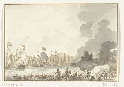 Lądowanie flot angielskich i holenderskich w Kadyksie, 1702 autorstwa Anonymous
