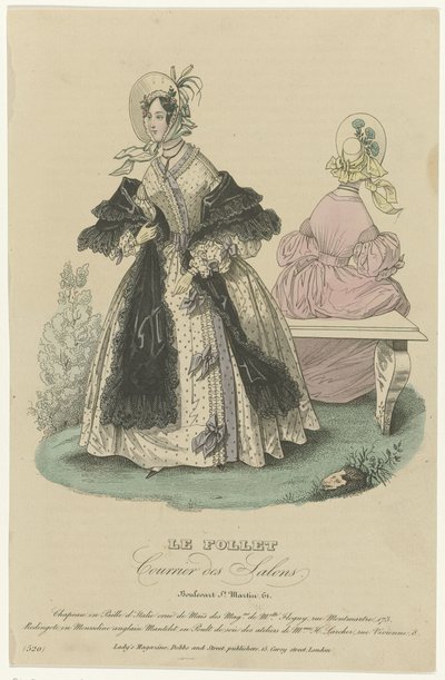 Le Follet, Courrier des Salons, ca. 1836, nr 520: Słomkowy kapelusz (...) autorstwa Anonymous