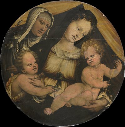 Madonna z Dzieciątkiem z Dzieciątkiem Jan Chrzciciel i św. Klara autorstwa Anonymous
