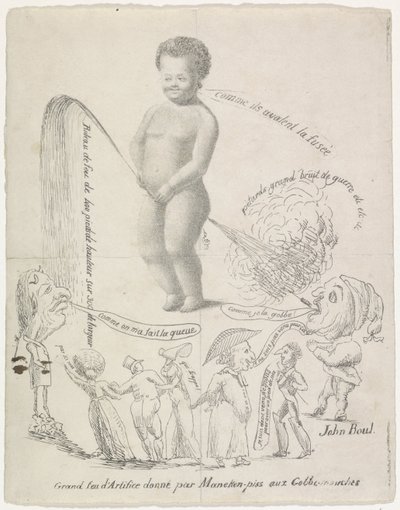Manneken Pis dostarcza fajerwerki, 1820 Grand feu d