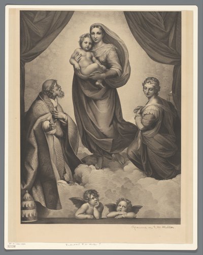 Maryja z Dzieciątkiem z H. Sykstusem i H. Barbara Madonna Sykstyńska autorstwa Anonymous