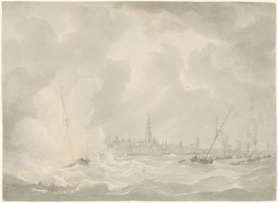 Eksplozja łodzi Jana van Speijka, 1831 autorstwa Anonymous