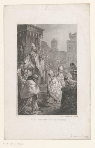 Paus Urbanus II te Clermont-Ferrand, 1095 Paus Urbanus te Clermont (tytuł na obiekcie) autorstwa Anonymous