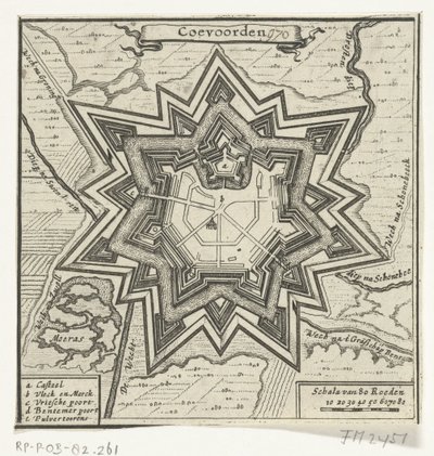 Mapa Coevorden, 1672 Coevoorden (tytuł na obiekcie) autorstwa Anonymous