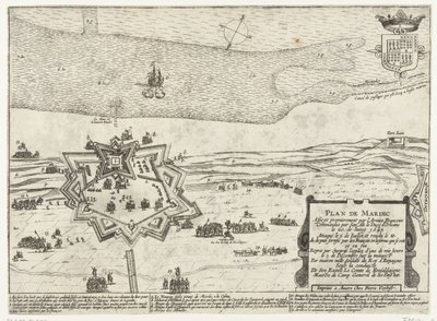 Mapa fortu Mardijk, 1645 Plan Mardic (tytuł na obiekcie) autorstwa Anonymous