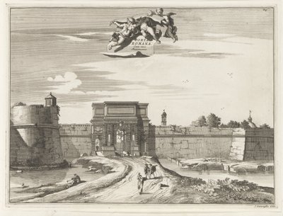 Porta Romana w Mediolanie Porta Romana cum suis Muninentis (tytuł na obiekcie) Budynki Magesyn der Italiaense (tytuł serii) autorstwa Anonymous