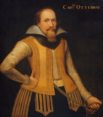 Portret Otto Brahe, kapitana kompanii Duńczyków do rozbiorowej Zelandii, wstąpił do służby w Brandenburgii w 1610 r. autorstwa Anonymous