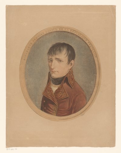 Portret Napoleona I Bonaparte, keizera Fransen Bonaparte Pierwszy Konsul Republiki Francuskiej (tytuł na przedmiocie) autorstwa Anonymous
