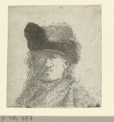 Portret Rembrandta w futrzanym kapeluszu autorstwa Anonymous