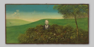 Portret nieznanego mężczyzny w malowanym pejzażu autorstwa Anonymous