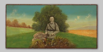 Portret nieznanego żołnierza w malowanym pejzażu autorstwa Anonymous